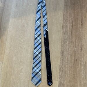 Egara Blue and Black Plaid Tie Set